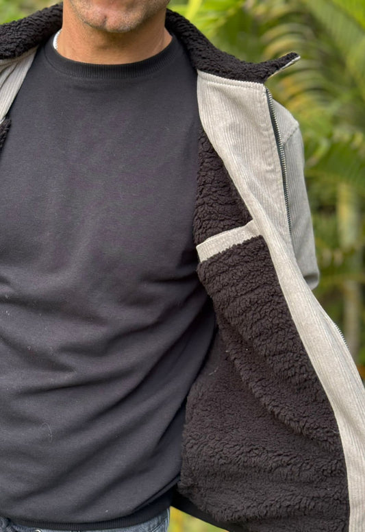 Gray Fur Velvet jacket