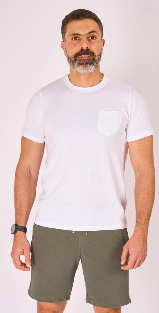 White pocket  Crewneck T-Shirt