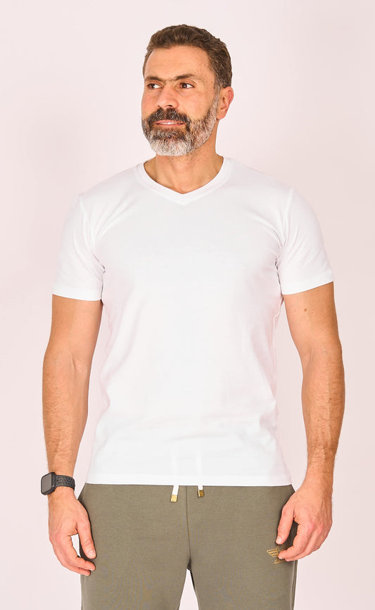 White  V-Neck T-Shirt