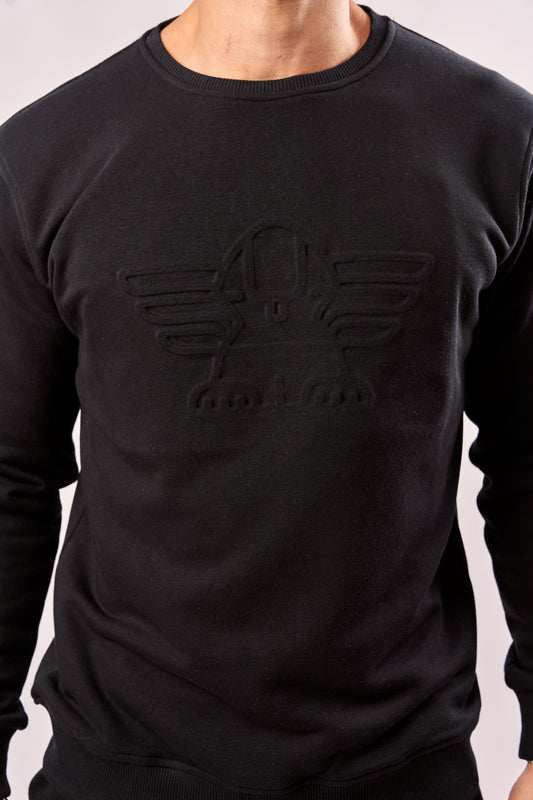 Black Unisex Engraved Comfy Sweatshirt