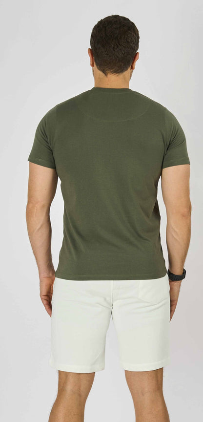 Olive  pocket  Crewneck T-Shirt